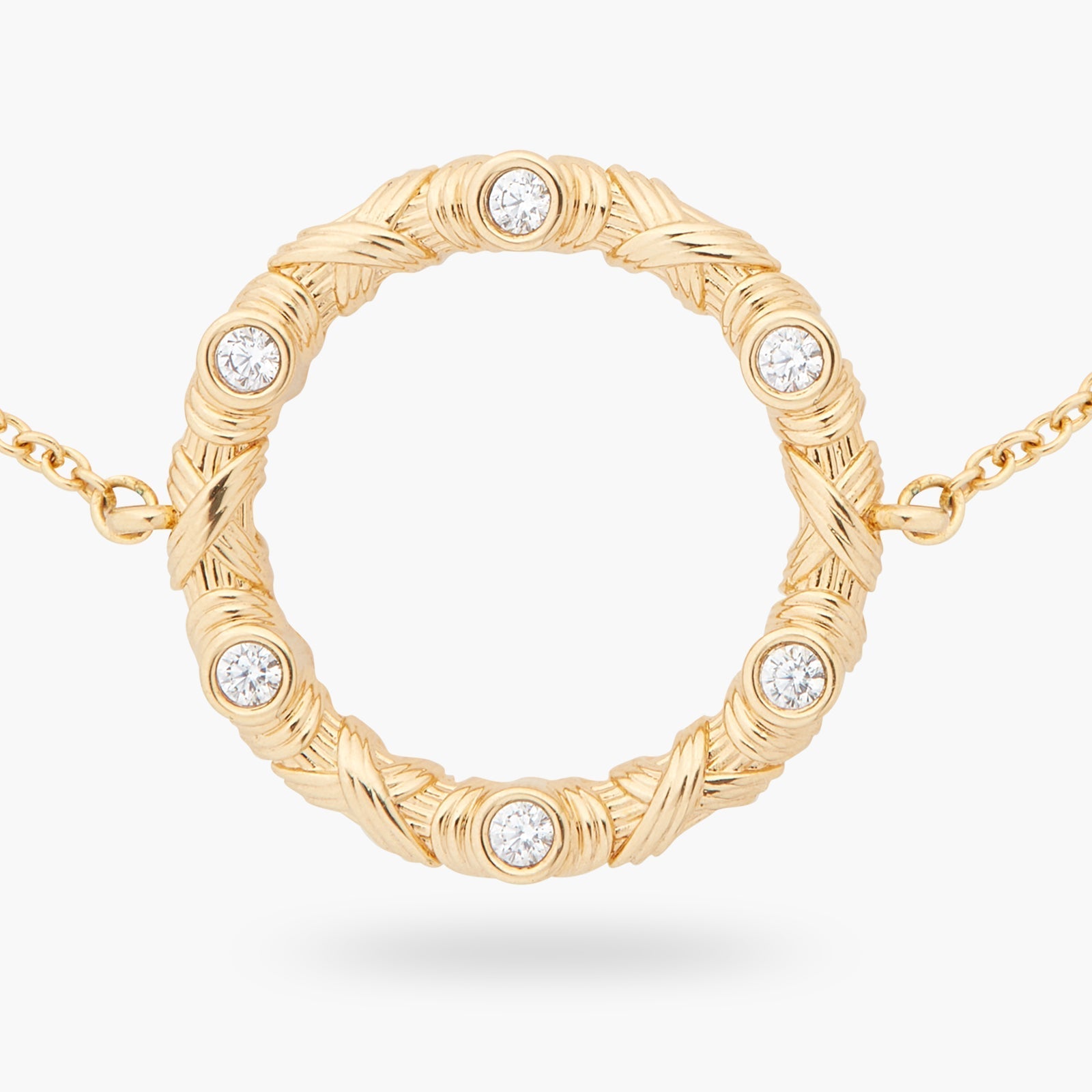 Woven basketry circle and crystal thin bracelet | ASVA2021 - Les Nereides