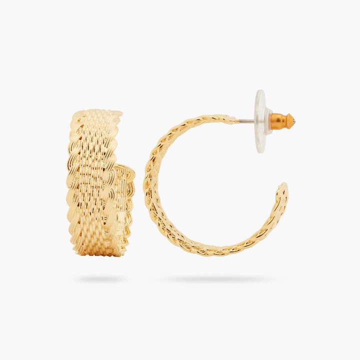Woven wicker hoop earrings | ASVA1031 - Les Nereides