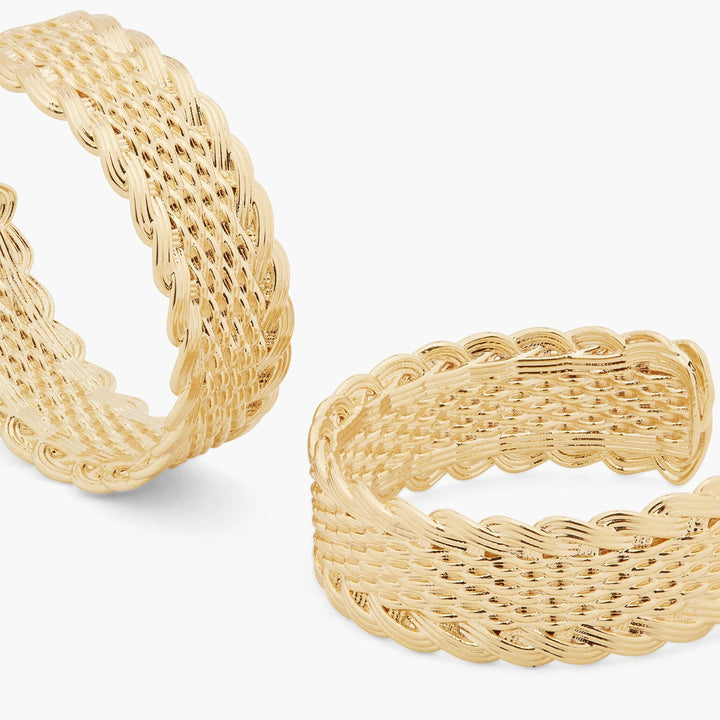 Woven wicker hoop earrings | ASVA1031 - Les Nereides