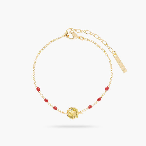 Yellow Round Stone Thin Bracelet | ARCL2041 - Les Nereides